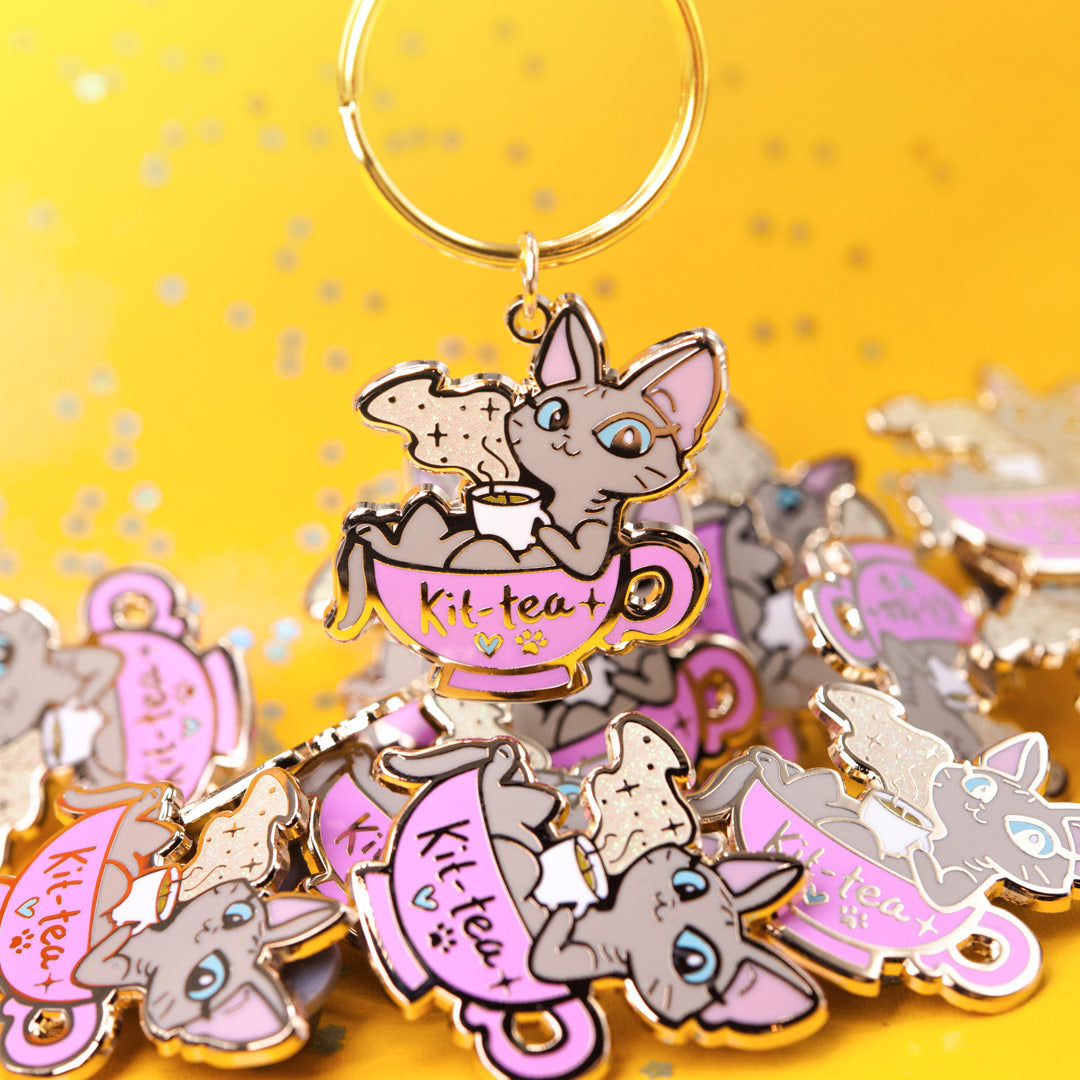 Kit-Tea (Sphynx Cat) Keychain