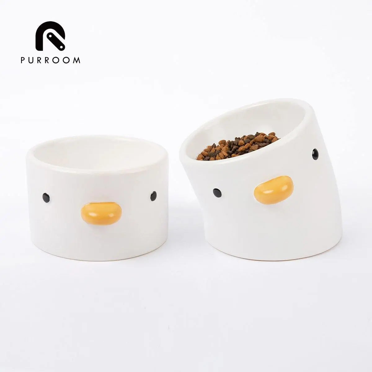 Purroom Ergonomic Ceramic Pet Bowl - Bevel