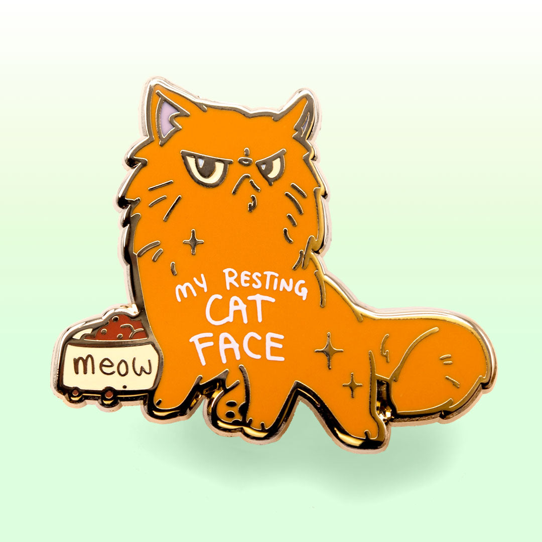 My Resting Cat Face (Persian Cat) Enamel Pin + Keychain + Vinyl Sticker BUNDLE [3 PCS]