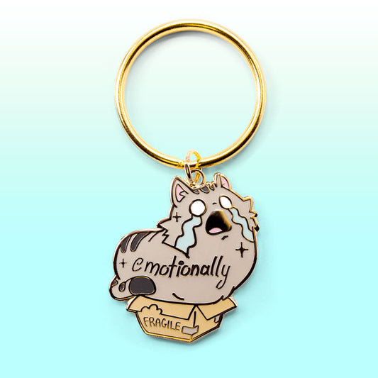 Emotionally Fragile (Maine Coon Cat) Keychain