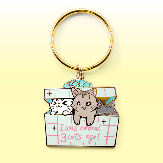 I Was Normal 3 Cats Ago (Domestic Shorthair Cat) Keychain