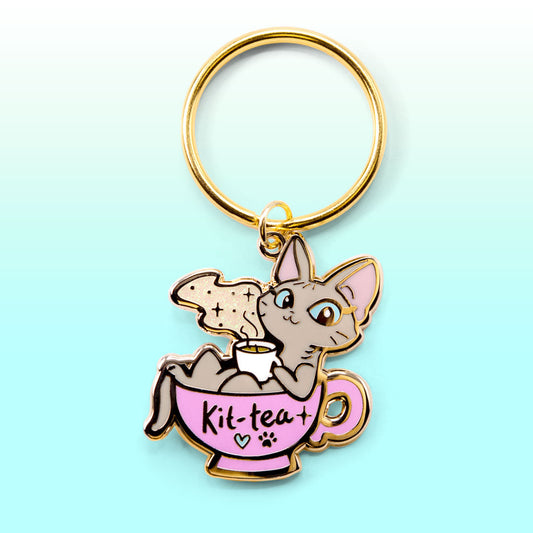 Kit-Tea (Sphynx Cat) Keychain