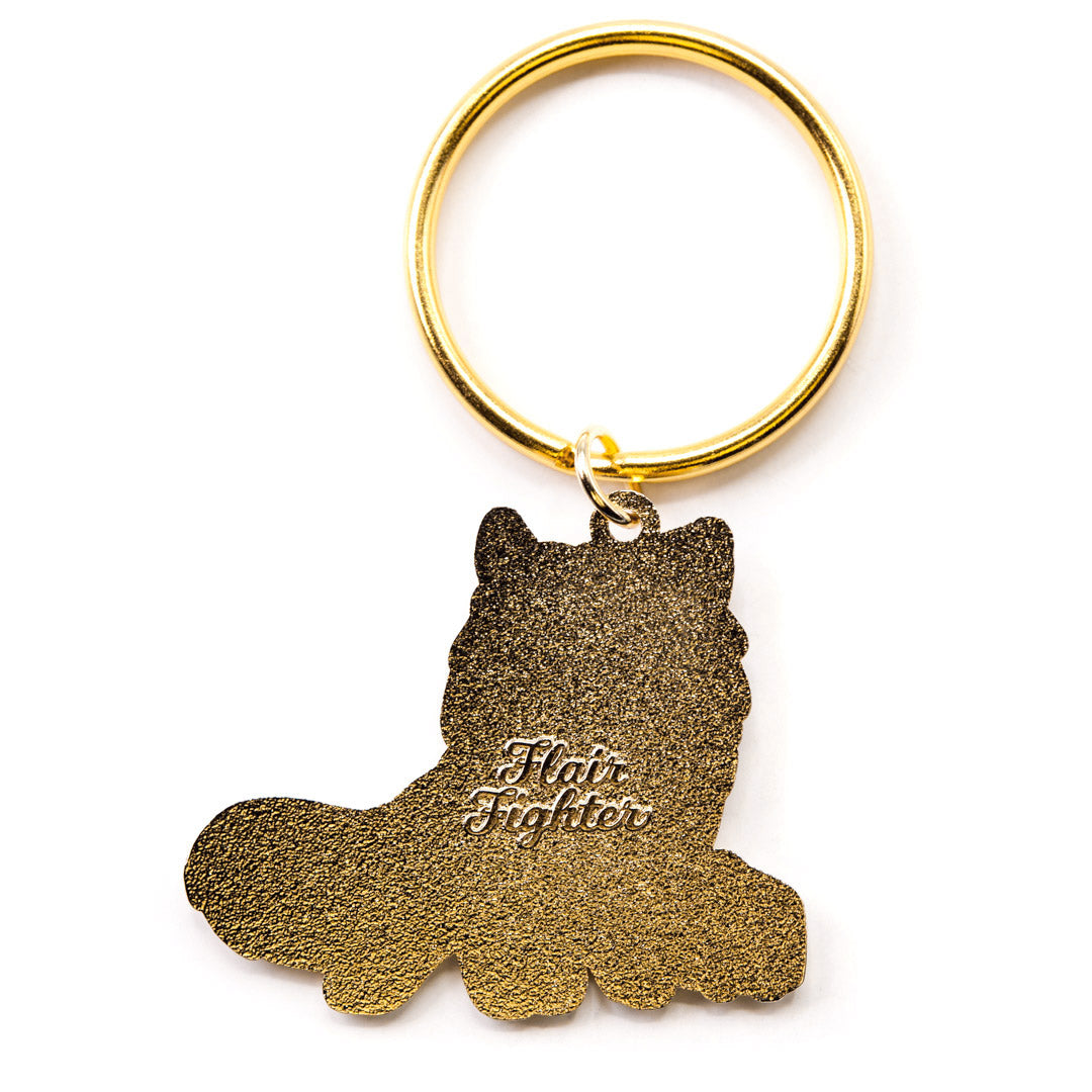 My Resting Cat Face (Persian Cat) Enamel Pin + Keychain + Vinyl Sticker BUNDLE [3 PCS]
