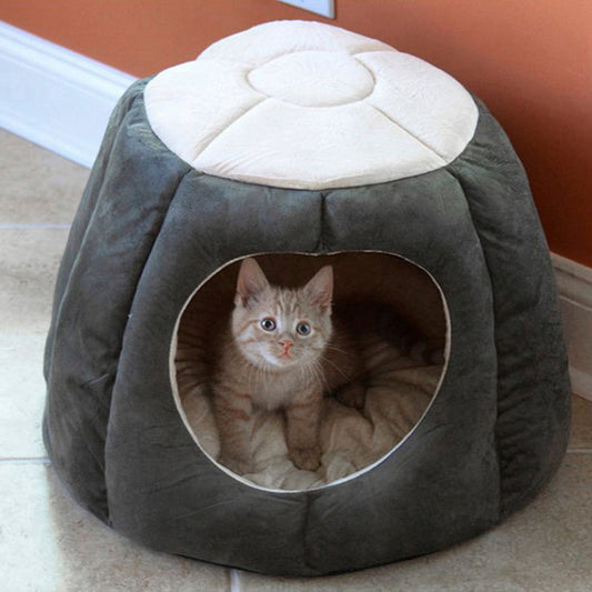 Pet Cat Nest Bed Kitten Cave House for Dog Puppy Rabbit Winter Warm Sleeping Mat Soft Cushion Removable Pad Pets Product